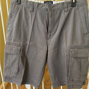 St. John's Bay Gray Cargo Shorts Casual Cotton Blend